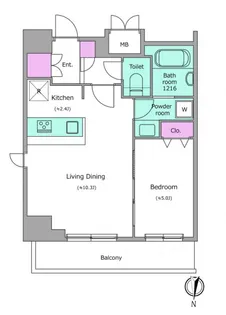 ラクラス両国【7階】の間取り