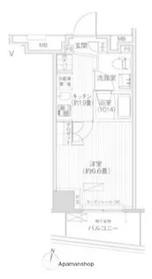 コスモグランス南品川【9階】の間取り