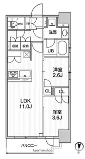 シーズンフラッツ菊川WEST【3階】の間取り