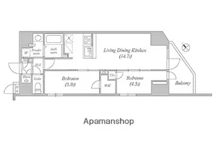 ルクレ東日本橋駅前【10階】の間取り