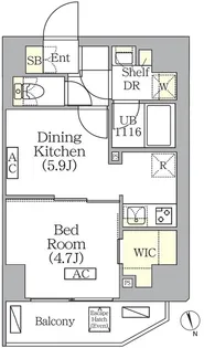 BRICK RESIDENCE 南青山【14階】の間取り