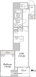 プレール・ドゥーク錦糸公園前【5階】の間取り