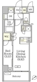 ORSUS清澄白河リバーフロント【7階】の間取り