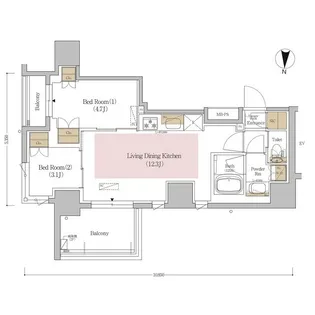 アーバネックス錦糸町NORTH【5階】の間取り