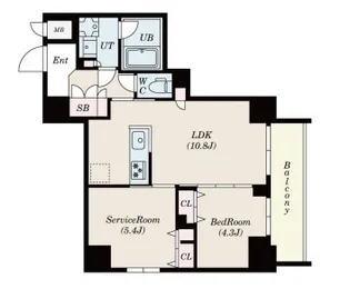 SーRESIDENCE押上EPURE【6階】の間取り