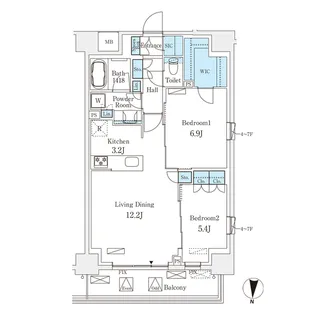 フロンティアレジデンス錦糸公園【6階】の間取り