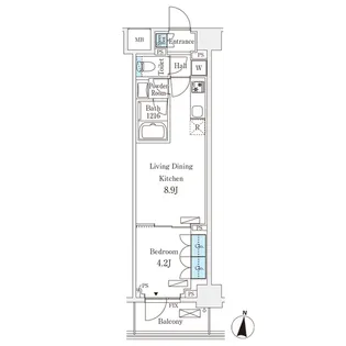 フロンティアレジデンス錦糸公園【4階】の間取り