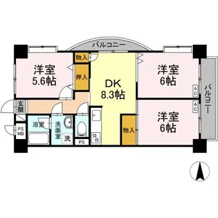プレステージ南葛西【5階】の間取り