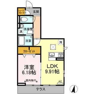 ロード花みずき【1階】の間取り