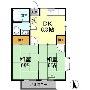 第2山治ハイツ【2階】の間取り
