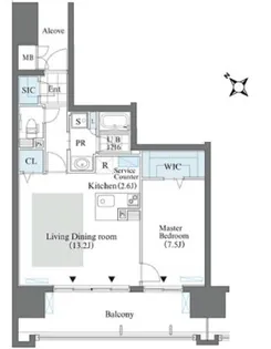 ロイヤルパークス豊洲【0813号室】の間取り