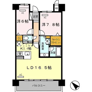 ロイヤルパークス豊洲【6階】の間取り