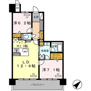 ロイヤルパークス豊洲【6階】の間取り