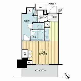 プラウドタワー平井【9階】の間取り