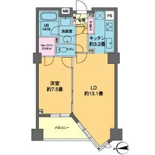 カスタリア高輪【7階】の間取り
