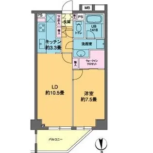 カスタリア高輪【5階】の間取り