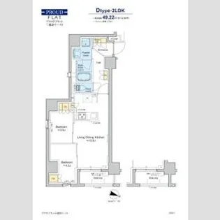 プラウドフラット三越前イースト【6階】の間取り