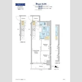 プラウドフラット三越前イースト【4階】の間取り