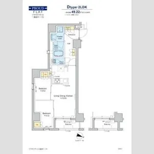 プラウドフラット三越前イースト【9階】の間取り
