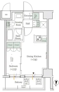 ワンルーフレジデンス亀戸【6階】の間取り