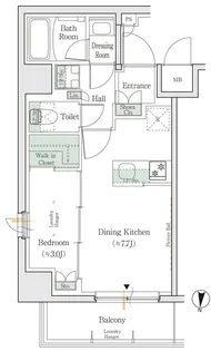 ワンルーフレジデンス亀戸【7階】の間取り