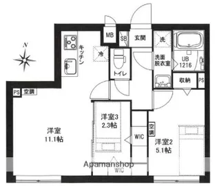 レピュア東大島駅前レジデンス【5階】の間取り