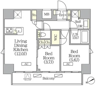 ジオエント町屋【11階】の間取り