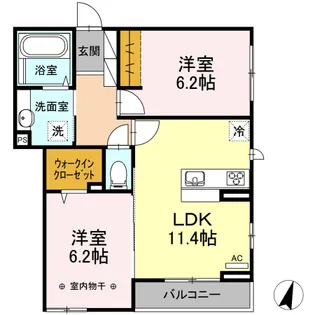 ラウンド・ジン【3階】の間取り
