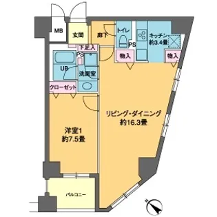 カスタリア茅場町【5階】の間取り