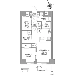 コンフォリア東葛西【6階】の間取り