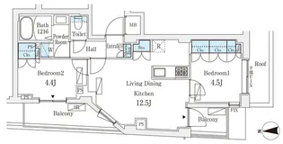オープンブルーム東向島WEST【6階】の間取り