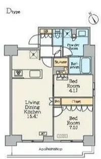 クレストコート門前仲町【14階】の間取り