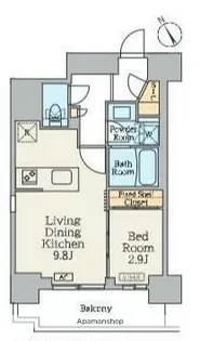 クレストコート門前仲町【10階】の間取り