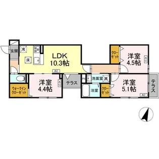 セレスティア西瑞江【1階】の間取り