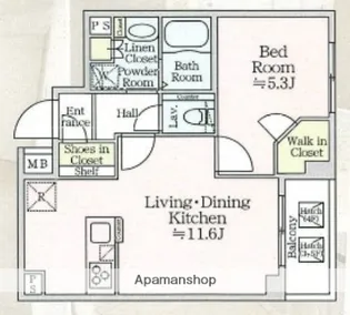 アイルプレミアム月島ドゥーエ【5階】の間取り