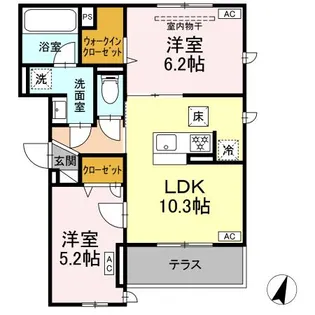 Dーアリビオ【1階】の間取り