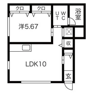カーサその【1階号室】の間取り