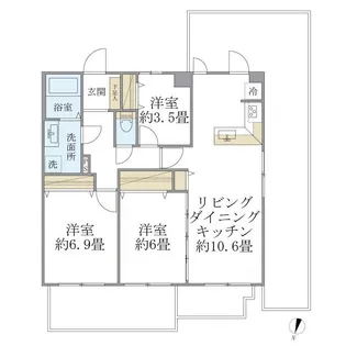 ISM新小岩【6階】の間取り