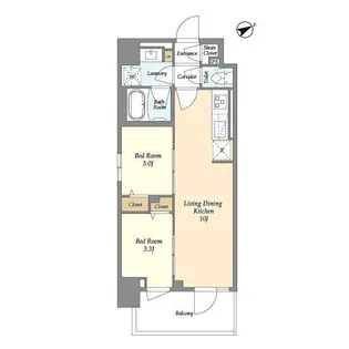 グランカーサ町屋Ⅱ【4階】の間取り