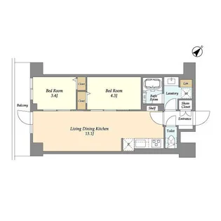 グランカーサ平井【4階】の間取り