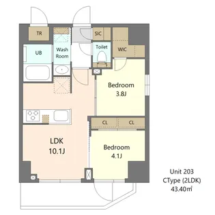 SーRESIDENCE浅草CLARITY【2階】の間取り