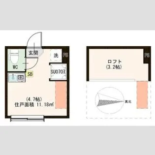 ハーモニーテラス大島Ⅲ【1階】の間取り