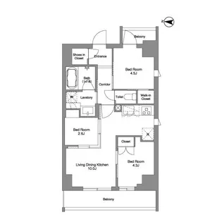 BPRレジデンス東日暮里【10階】の間取り