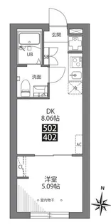 三ノ輪アパートメント【4階】の間取り