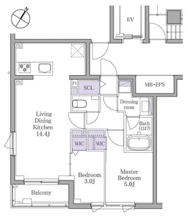 イプセ白金【2階】の間取り