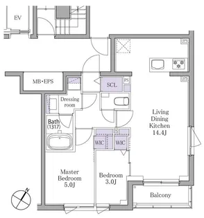 イプセ白金【2階】の間取り