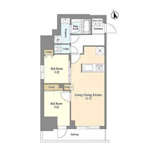 グランカーサ船堀Ⅱ【14階】の間取り