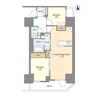 グランカーサ船堀Ⅱ【4階】の間取り