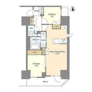 グランカーサ船堀Ⅱ【14階】の間取り