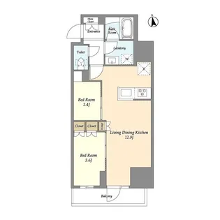 グランカーサ船堀Ⅰ【12階】の間取り